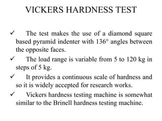 conclusion for hardness test report|vicker's hardness test.